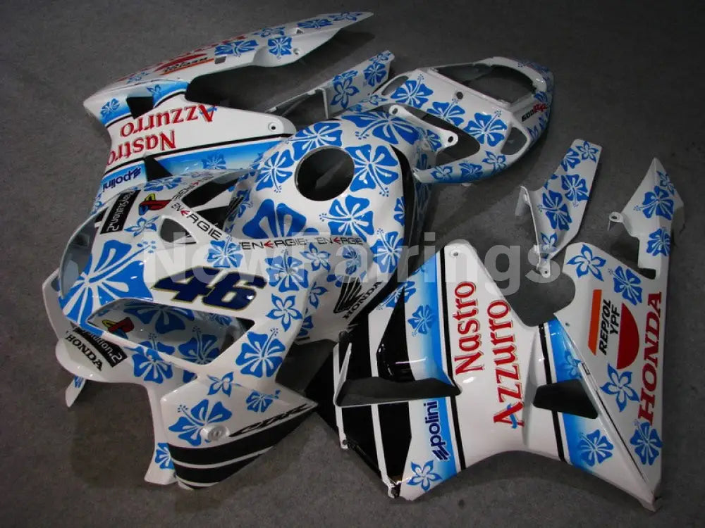 White and Blue Nastro Azzurro - CBR600RR 05-06 Fairing Kit