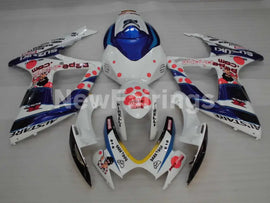 White and Blue Red Dark Dog - GSX-R600 06-07 Fairing Kit
