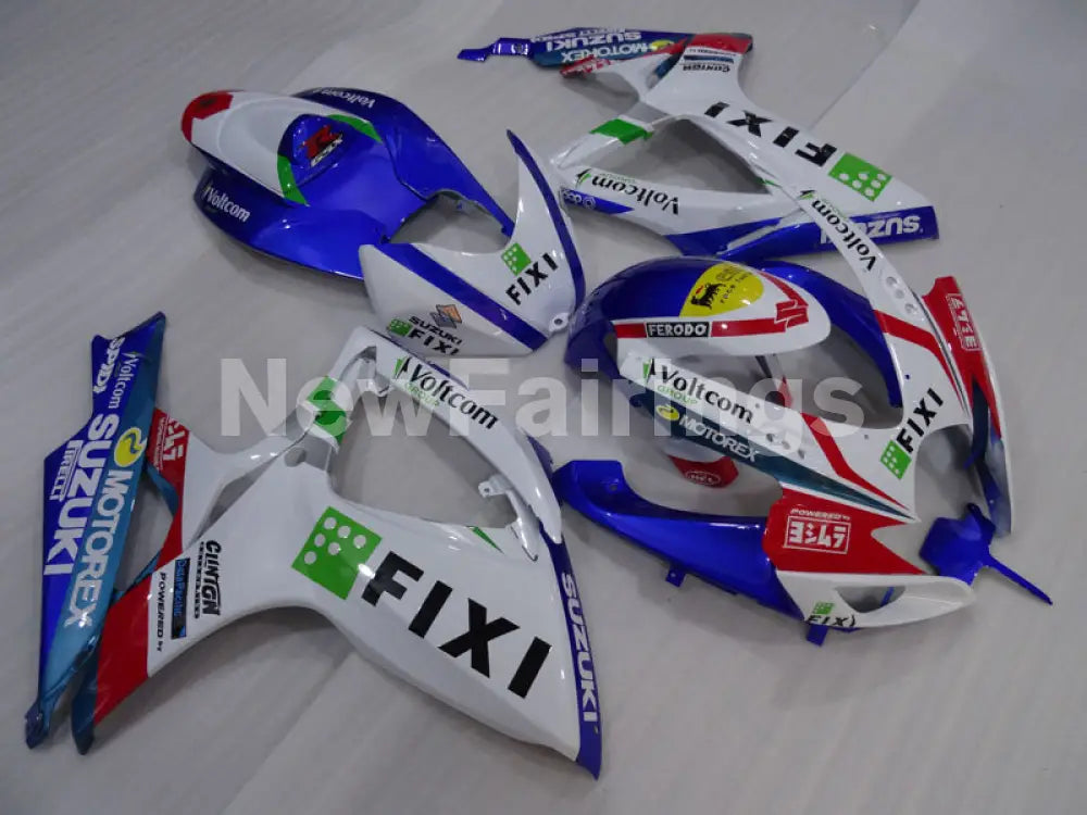 White and Blue Red MOTOREX - GSX-R600 06-07 Fairing Kit