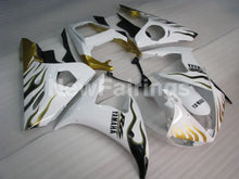 Cargar imagen en el visor de la galería, White and Gold Flame - YZF-R6 03-04 Fairing Kit