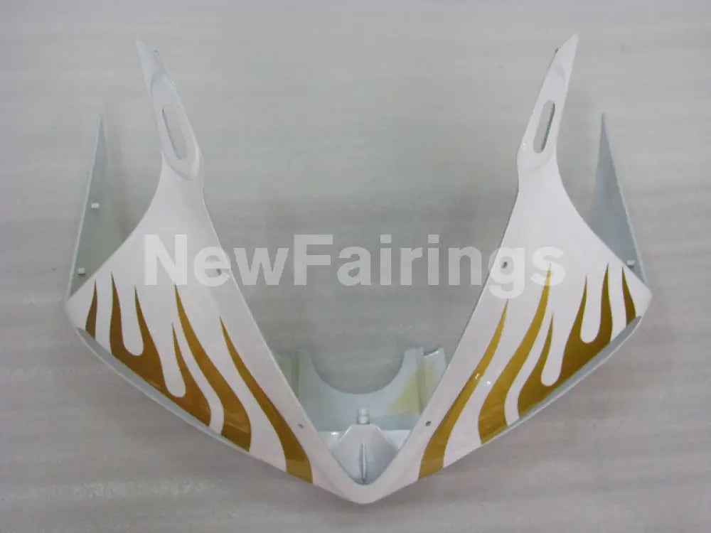 White and Gold Flame - YZF-R6 03-04 Fairing Kit