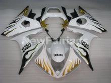 Cargar imagen en el visor de la galería, White and Gold Flame - YZF-R6 03-04 Fairing Kit