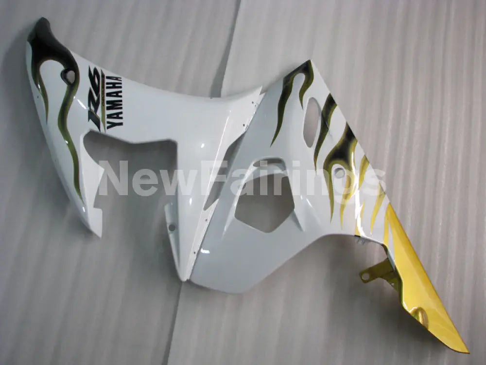 White and Gold Flame - YZF-R6 05 Fairing Kit