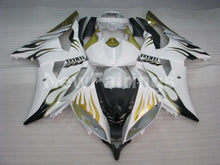 Cargar imagen en el visor de la galería, White and Golden Flame - YZF-R6 08-16 Fairing Kit