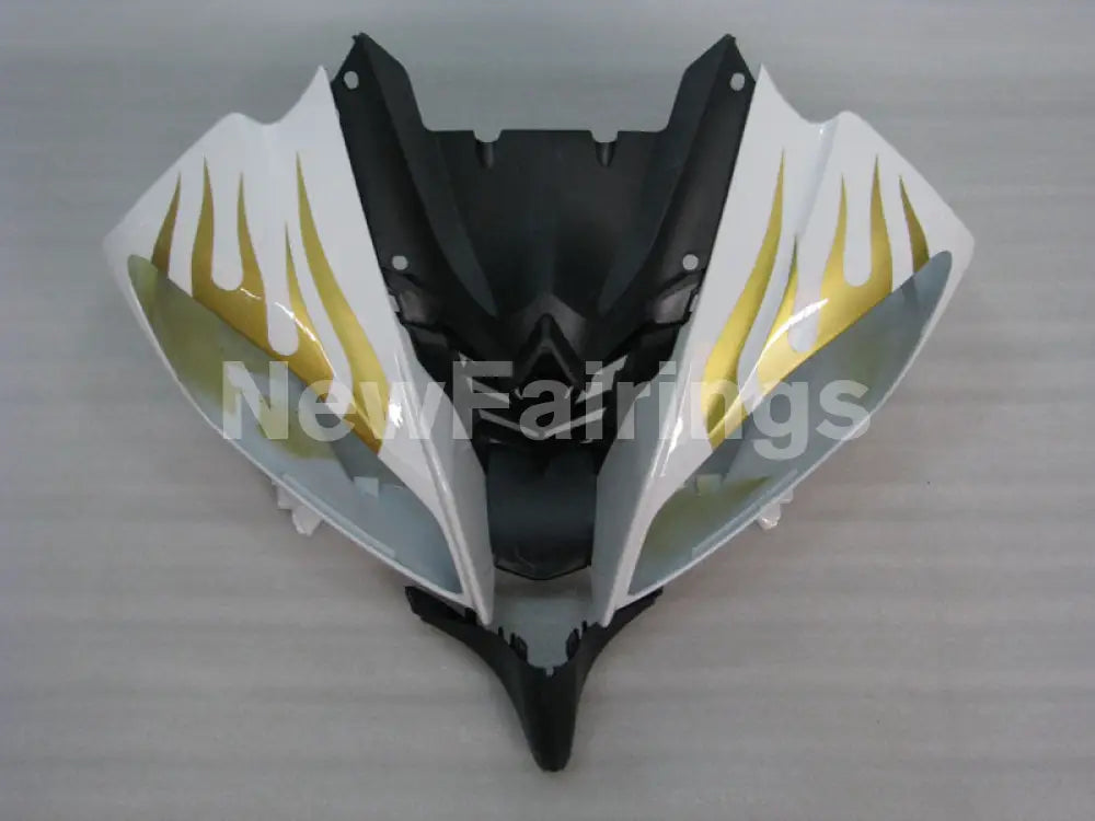 White and Golden Flame - YZF-R6 08-16 Fairing Kit