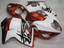 White and Orange Factory Style - GSX1300R Hayabusa 99-07 Fairing Kit
