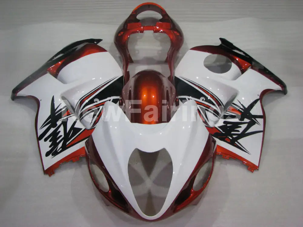 White and Orange Factory Style - GSX1300R Hayabusa 99-07 Fairing Kit
