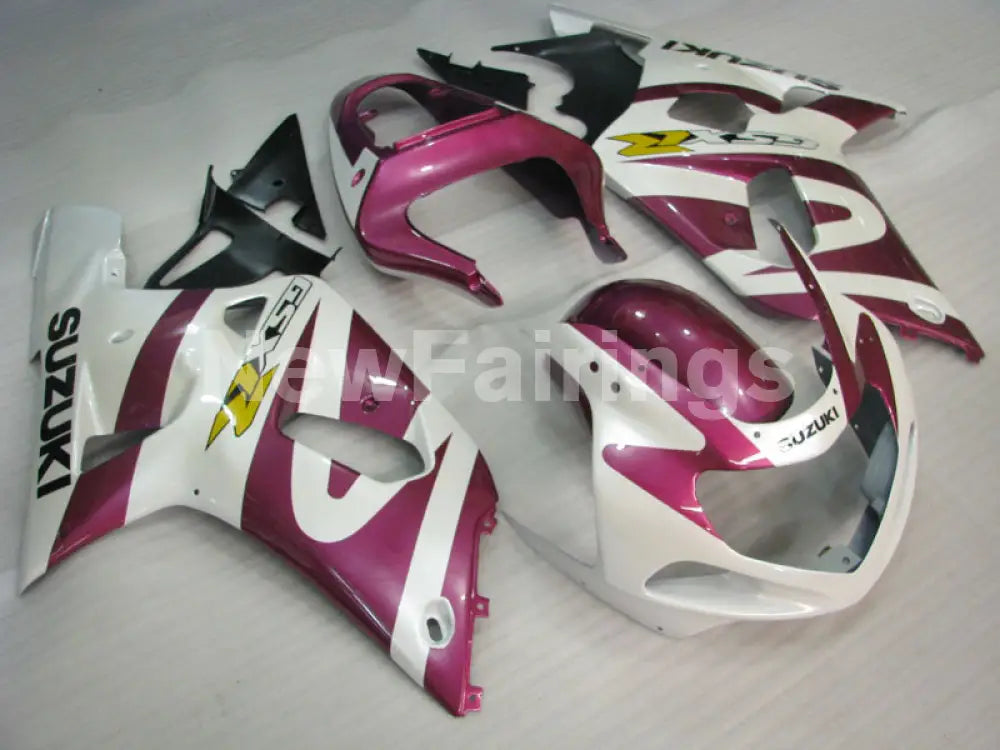 White and Purple Red Factory Style - GSX-R750 00-03 Fairing Kit