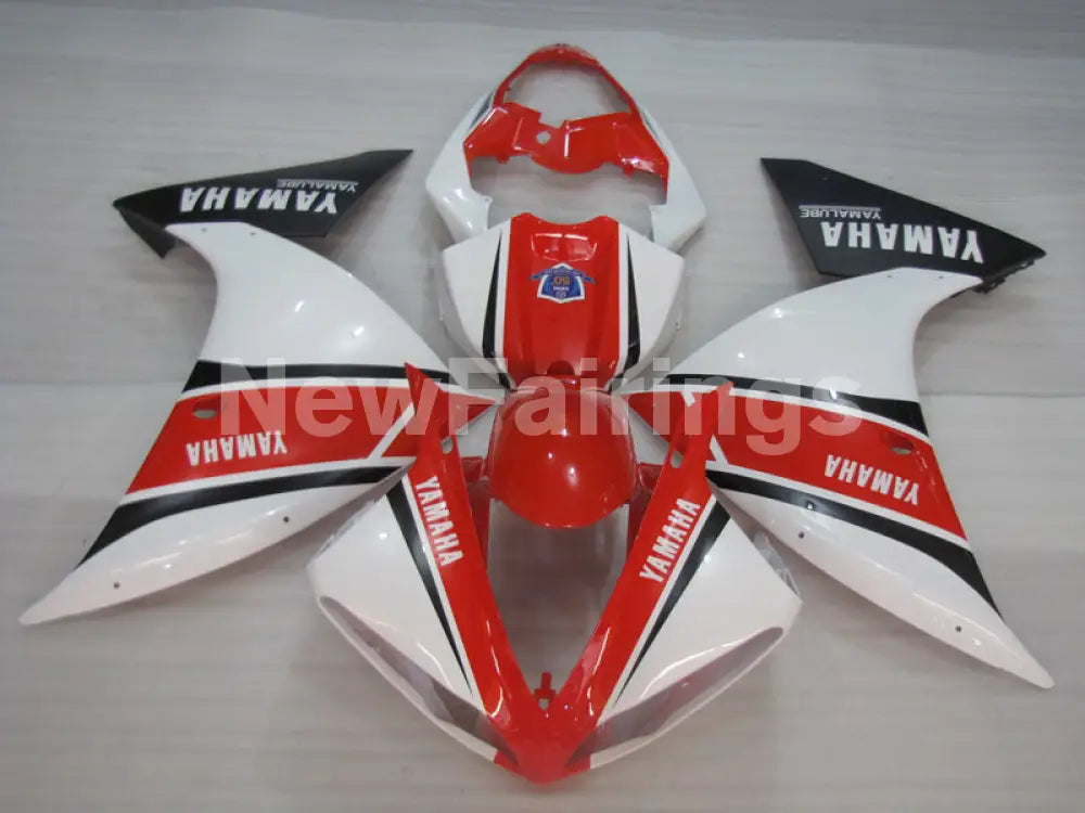 White and Red Black Factory Style - YZF-R1 09-11 Fairing Kit
