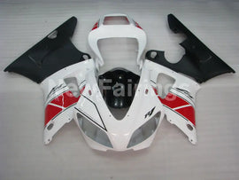 White and Red Black Factory Style - YZF-R1 98-99 Fairing Kit