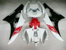 White and Red Black Factory Style - YZF-R6 06-07 Fairing Kit