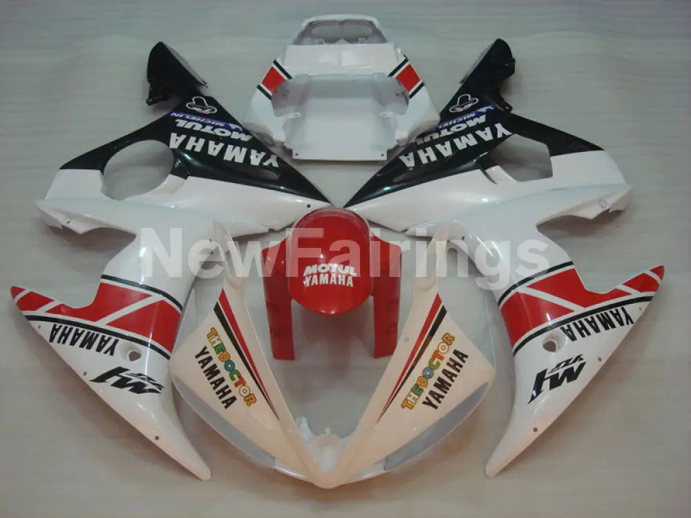 White and Red Black Motul - YZF-R6 03-04 Fairing Kit