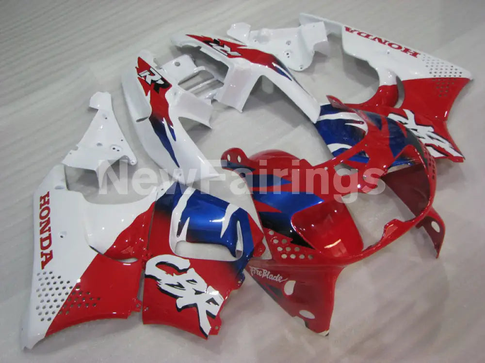 White and Red Blue Factory Style - CBR 900 RR 94-95 Fairing Kit