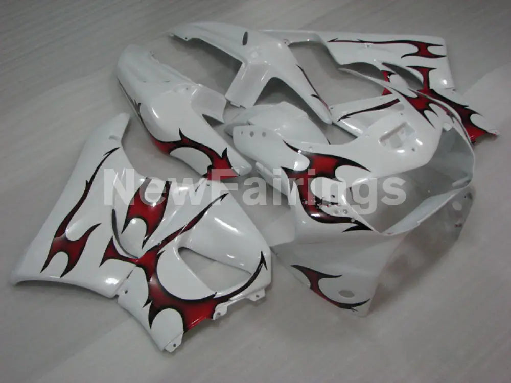 White and Red Flame - CBR 919 RR 98-99 Fairing Kit