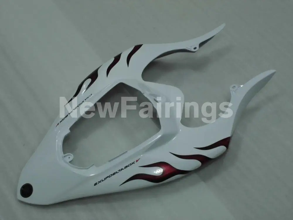 White and Red Flame - YZF-R1 04-06 Fairing Kit