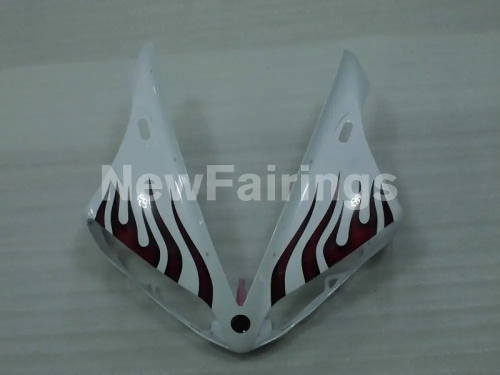 White and Red Flame - YZF-R1 04-06 Fairing Kit