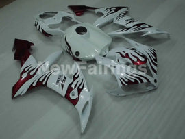 White and Red Flame - YZF-R1 04-06 Fairing Kit