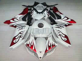 White and Red Flame - YZF-R1 07-08 Fairing Kit