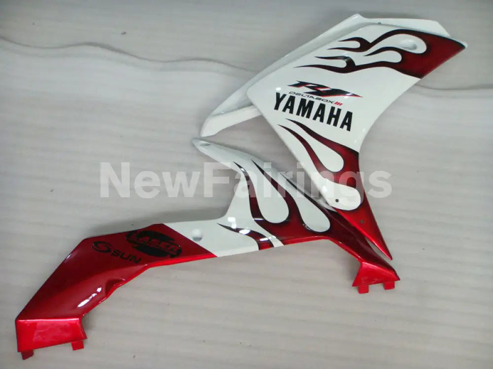 White and Red Flame - YZF-R1 07-08 Fairing Kit