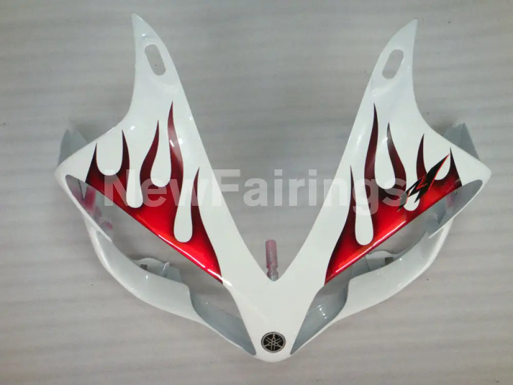 White and Red Flame - YZF-R1 07-08 Fairing Kit