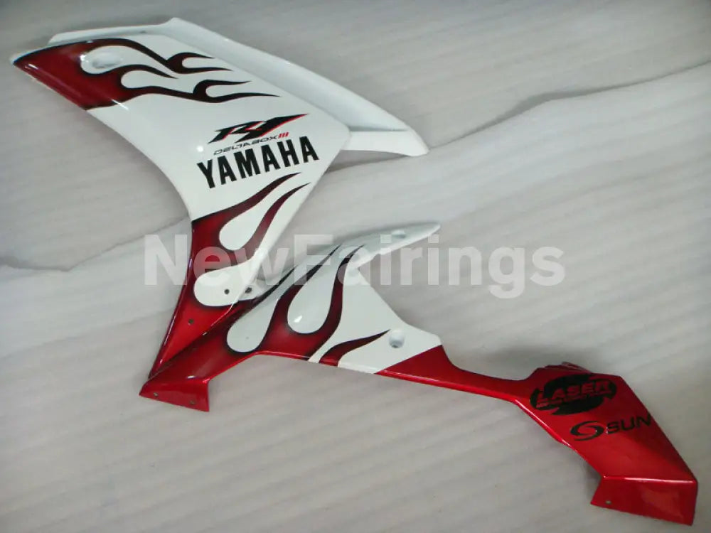 White and Red Flame - YZF-R1 07-08 Fairing Kit