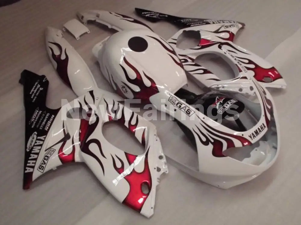 White and Red Flame - YZF600R Thundercat 96-07 Fairing Kit