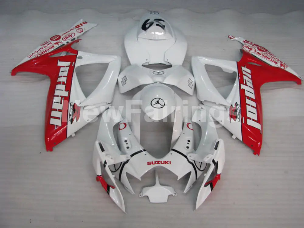 White and Red Jordan - GSX-R600 06-07 Fairing Kit