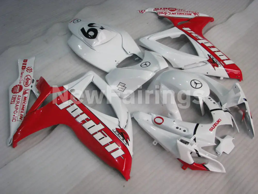White and Red Jordan - GSX-R600 06-07 Fairing Kit
