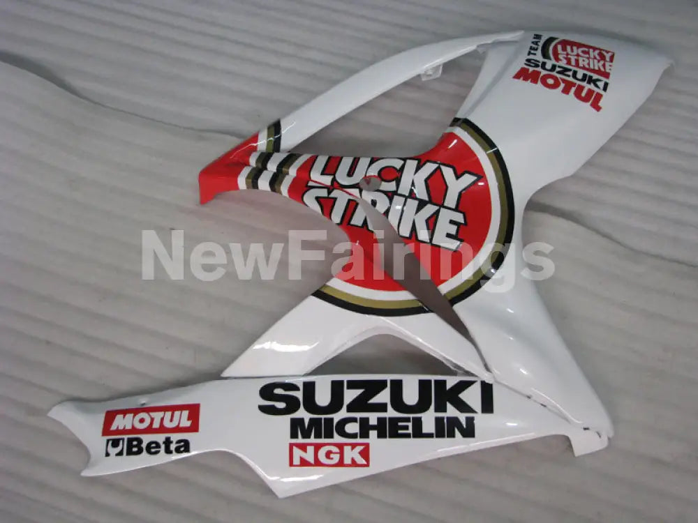 White and Red Lucky Strike - GSX-R600 06-07 Fairing Kit