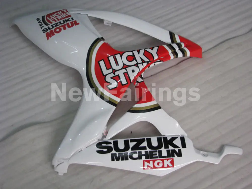 White and Red Lucky Strike - GSX-R600 06-07 Fairing Kit