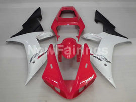 White and Red Matte Black Factory Style - YZF-R1 02-03 Fairing Kit