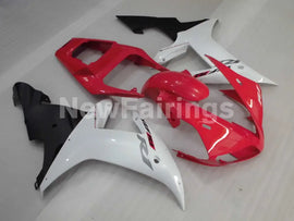 White and Red Matte Black Factory Style - YZF-R1 02-03 Fairing Kit