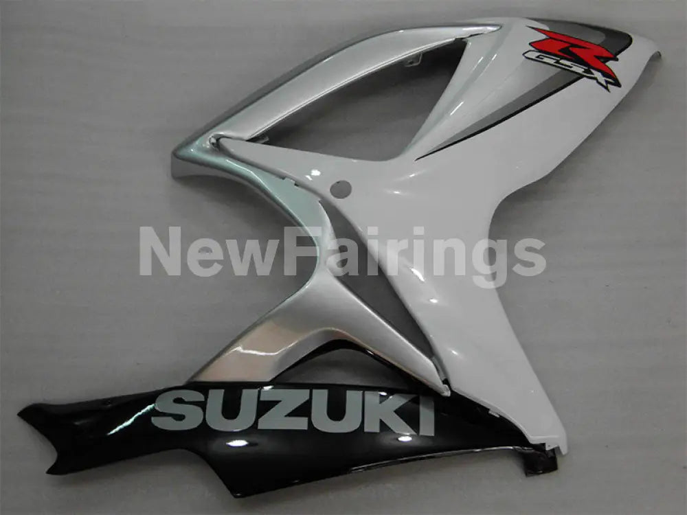 White and Silver Black Factory Style - GSX-R600 06-07 Fairing Kit