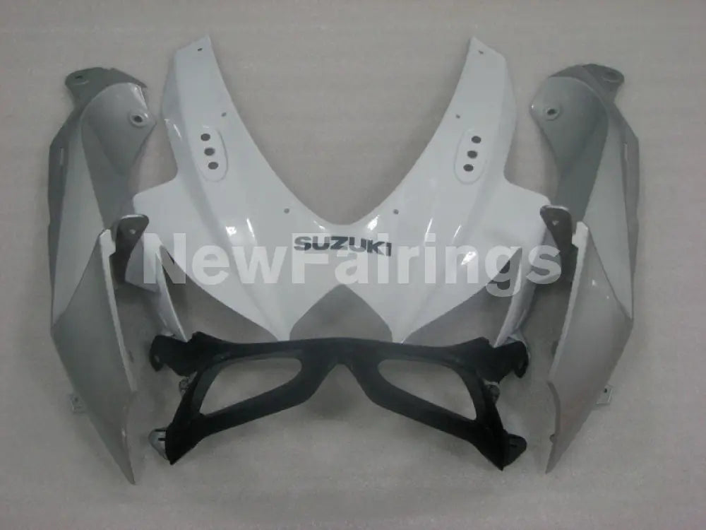White and Silver Black Factory Style - GSX-R600 08-10 Fairing Kit
