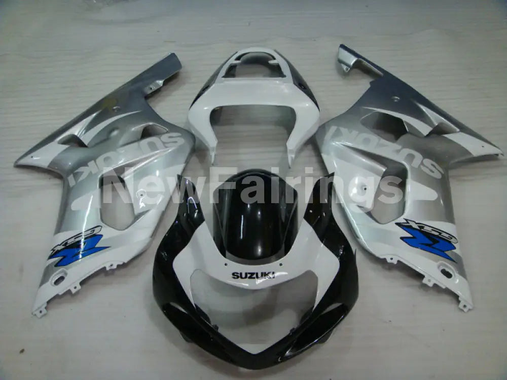 White and Silver Black Factory Style - GSX-R750 00-03 Fairing Kit