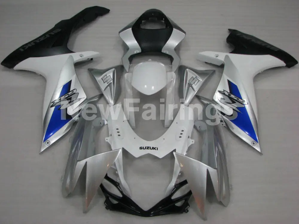 White and Silver Blue Factory Style - GSX-R750 11-24 Fairing Kit