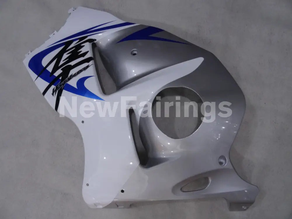 White and Silver Blue Factory Style - GSX1300R Hayabusa 99-07 Fairing Kit