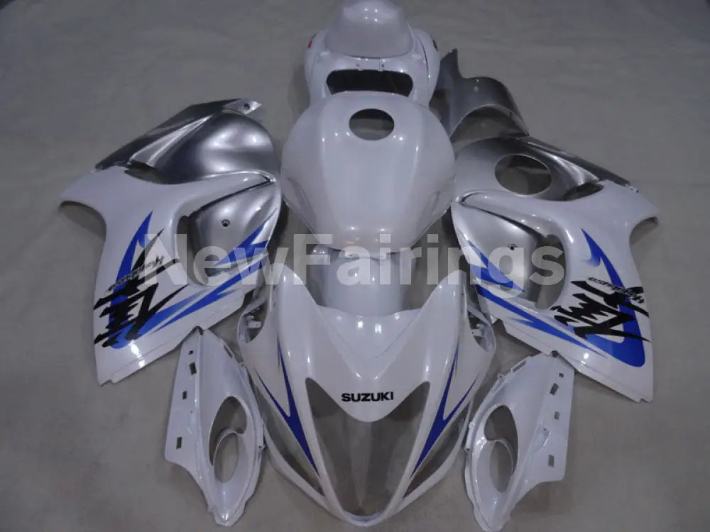White and Silver Blue Factory Style - GSX1300R Hayabusa 99-07 Fairing Kit