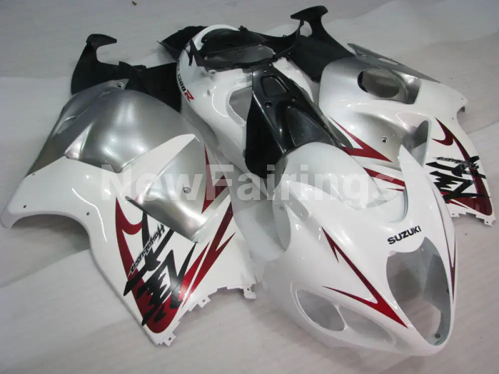 White and Silver Wine red Factory Style - GSX1300R Hayabusa 99-07 Fairing Kit
