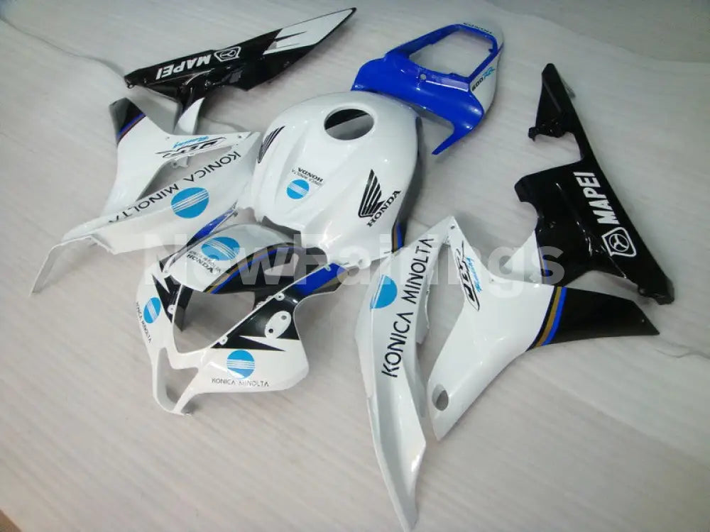 White and Black Blue Konica Minolta - CBR600RR 07-08 Fairing Kit