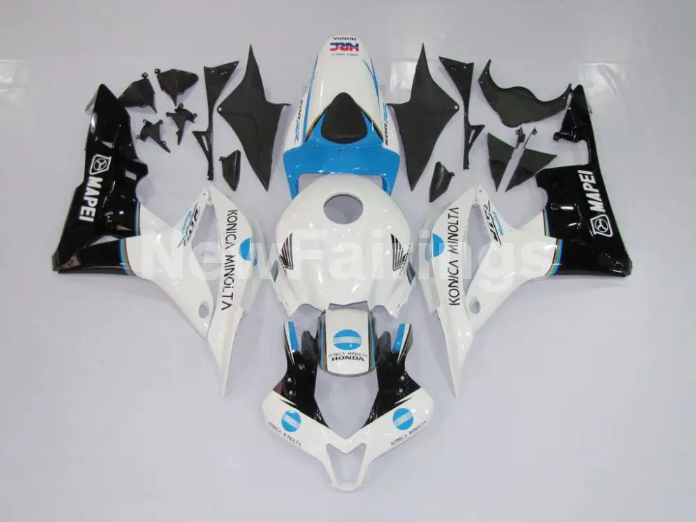White Black and Blue Konica Minolta - CBR600RR 07-08 Fairing Kit