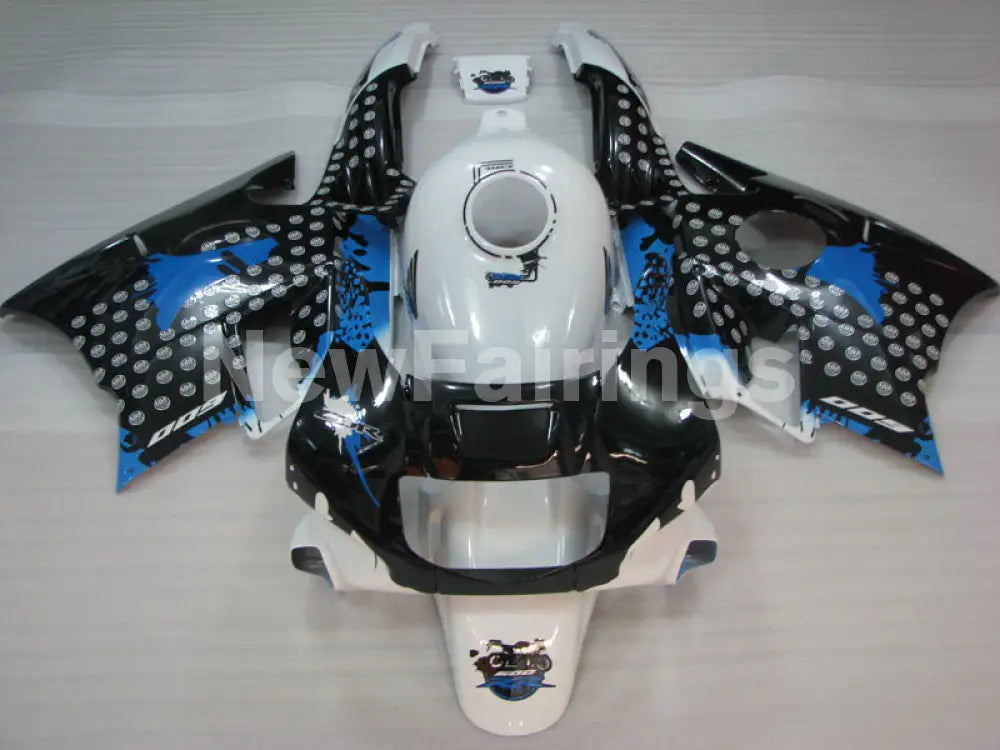 White and Black Blue Motorcycle - CBR600 F2 91-94 Fairing Kit
