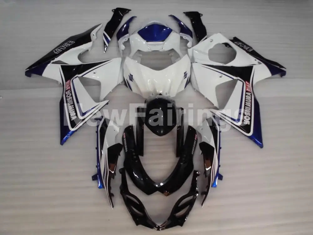 White and Black Blue Yoshimura - GSX-R1000 09-16 Fairing Kit