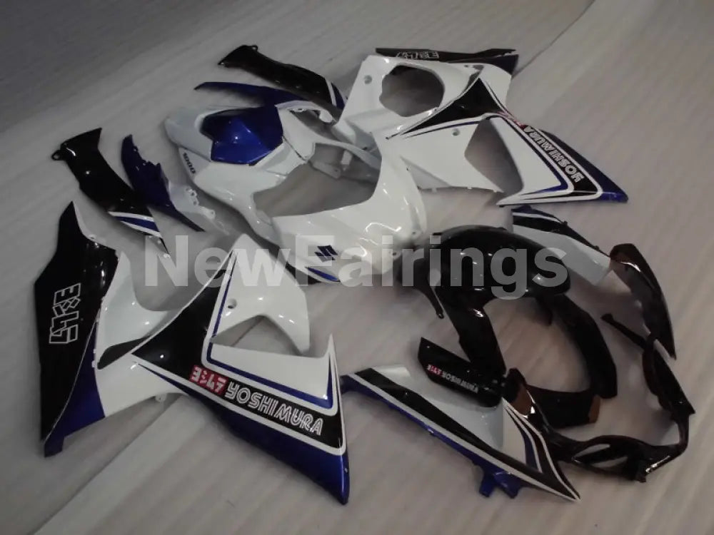 White and Black Blue Yoshimura - GSX-R1000 09-16 Fairing Kit