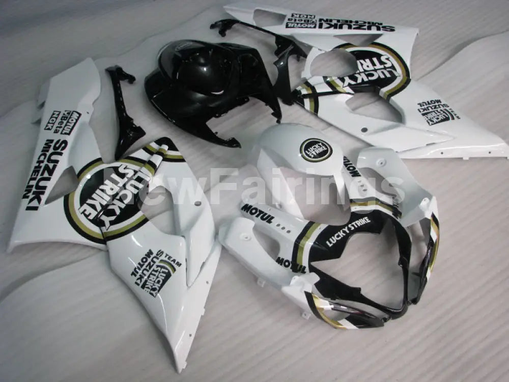 White and Black Lucky Strike - GSX-R1000 05-06 Fairing Kit