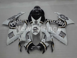 White and Black Lucky Strike - GSX-R600 06-07 Fairing Kit