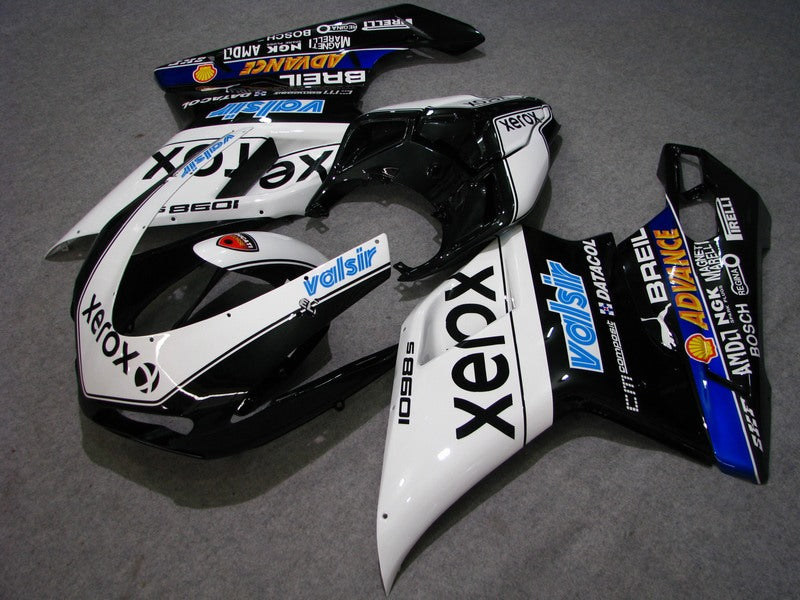 White and Black Xerox - Ducati 848/1098/1198 07-11 Fairing Kit