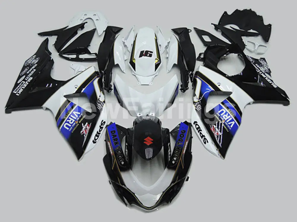 White Blue and Black Dark Dog - GSX-R1000 09-16 Fairing Kit
