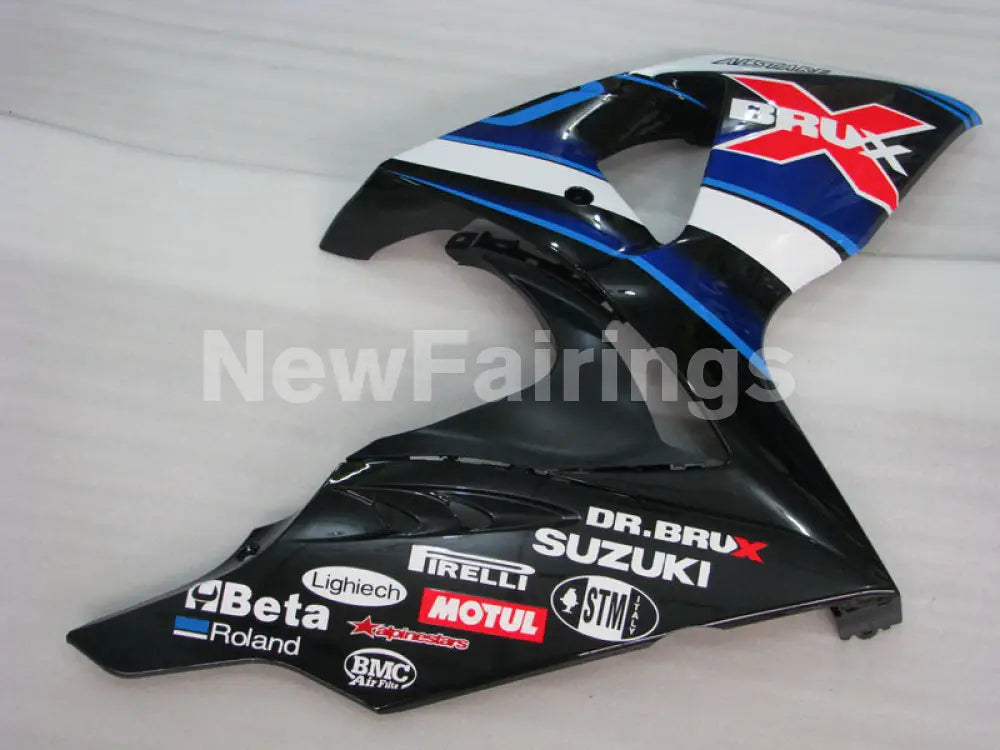 White and Blue Black Dark Dog - GSX-R1000 09-16 Fairing Kit