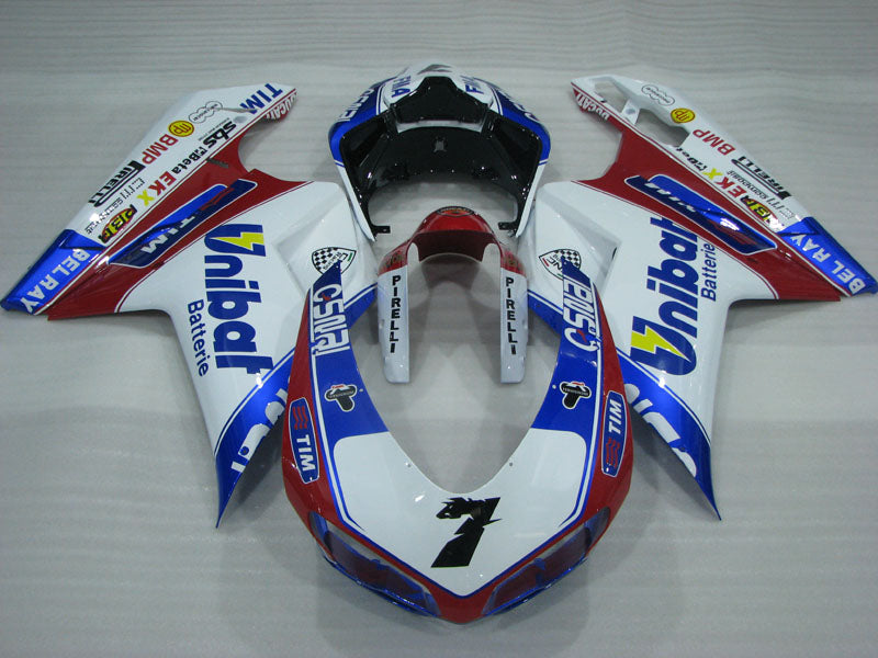 White and Blue Red TIM - Ducati 848/1098/1198 07-11 Fairing Kit